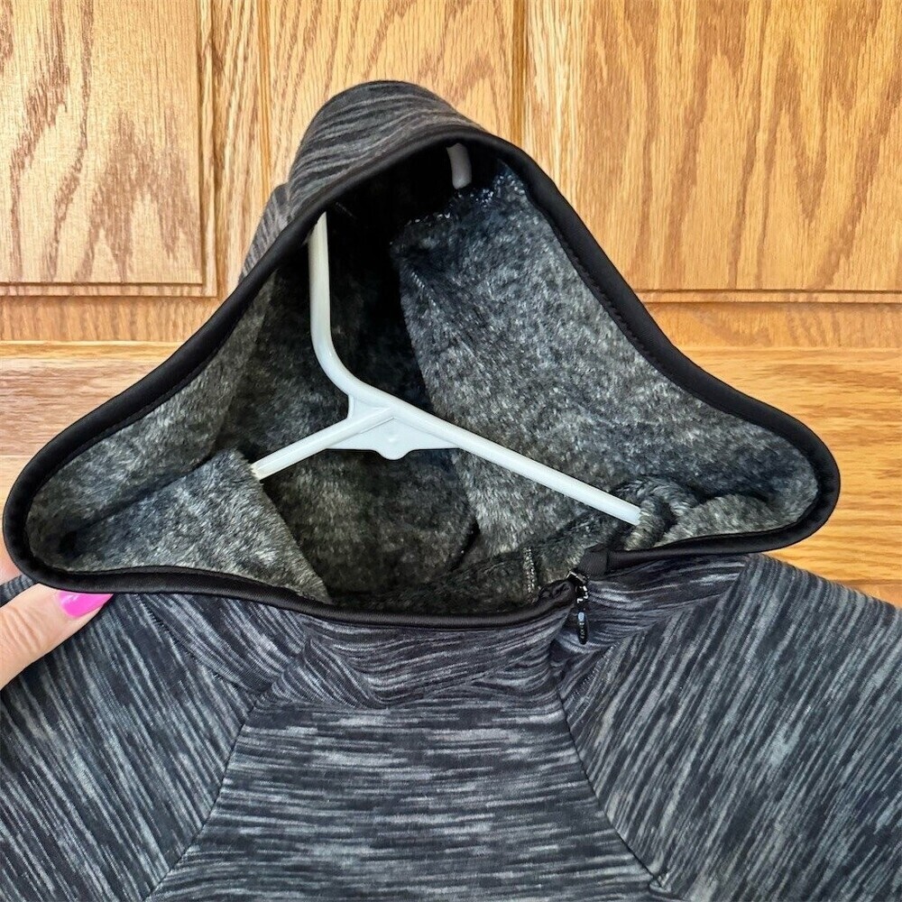 Avalanche Hoodie Womens L Gray Space Dye Hooded Half Zip Pullover - Picture 4 of 10